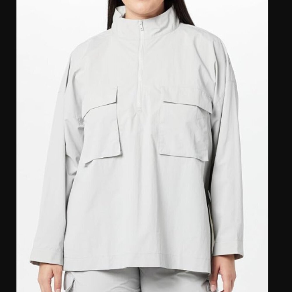 The Drop Women's Anabel Relaxed Nylon Jacket, Light Gray, Size L, NWT